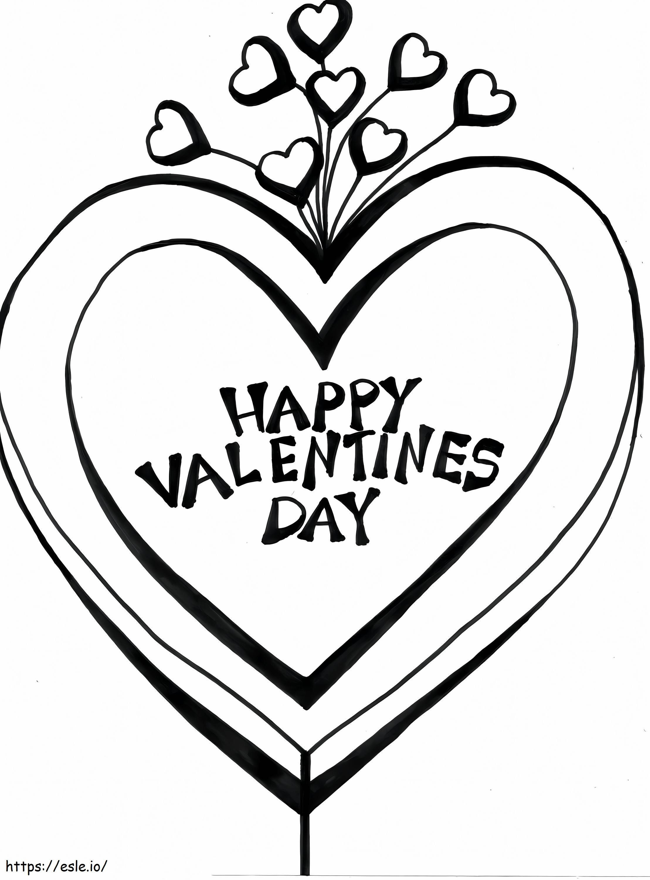 Gelukkig Valentijnsdag hart kleurplaat kleurplaat