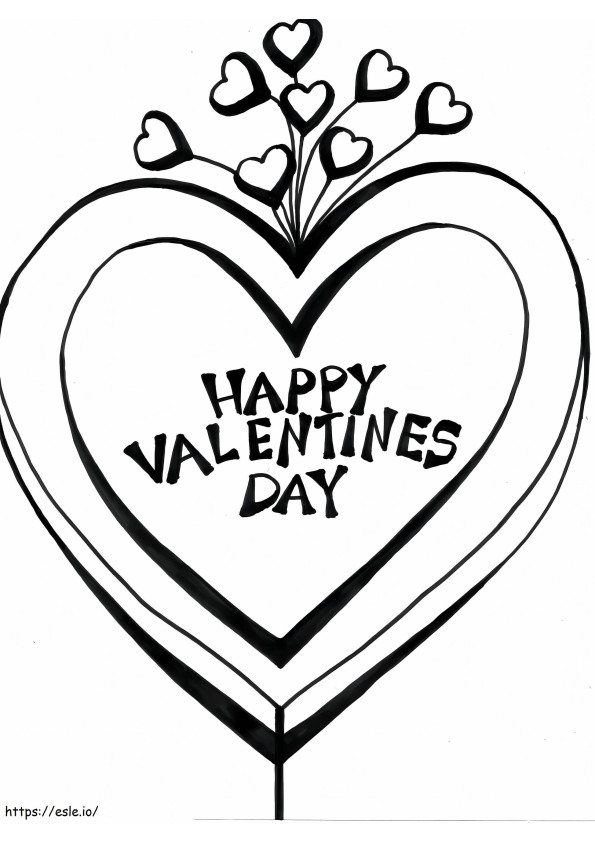 Gelukkig Valentijnsdag hart kleurplaat