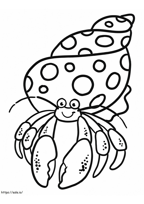 Crab pustnic zâmbind de colorat