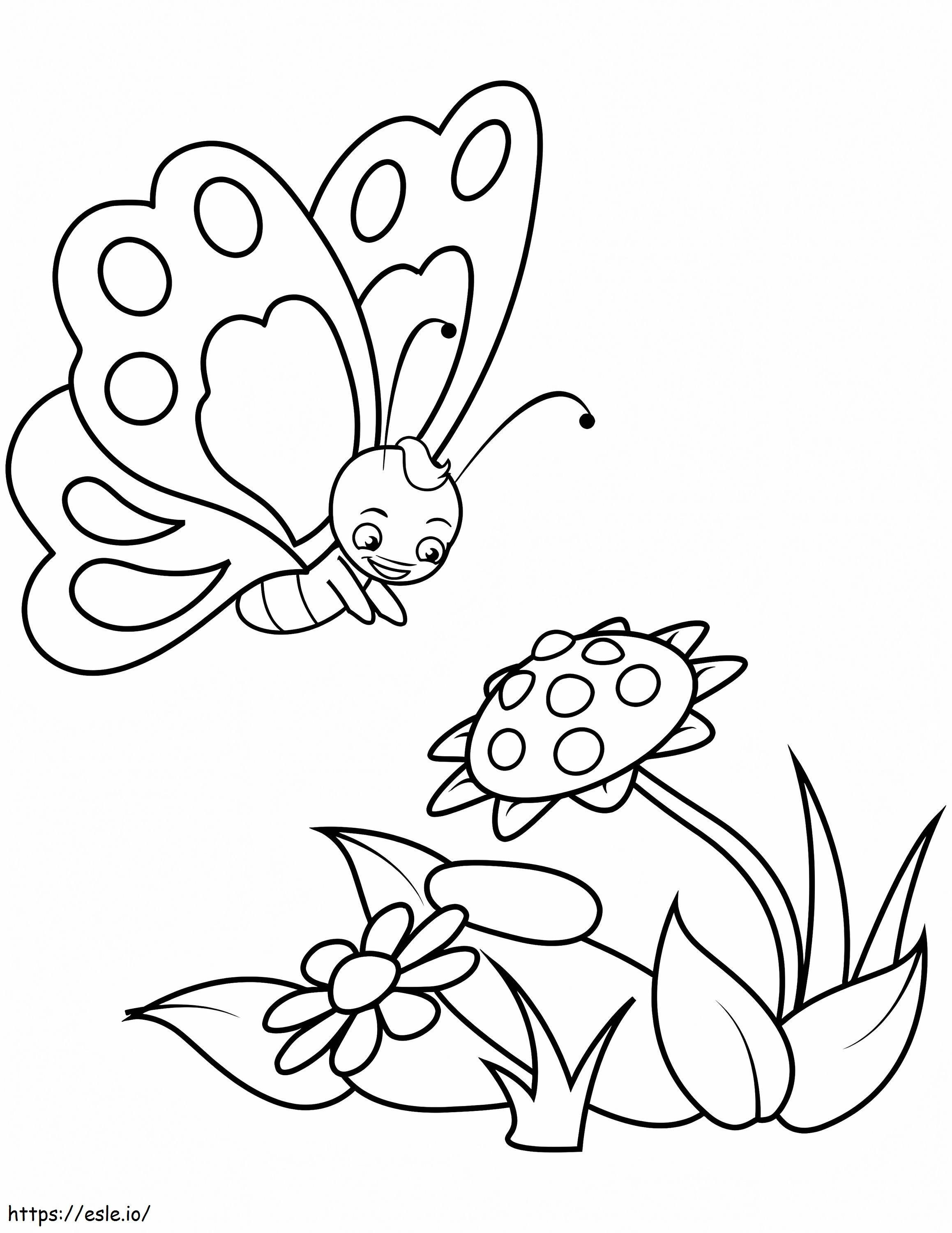 Coloriage Un joli papillon à imprimer dessin