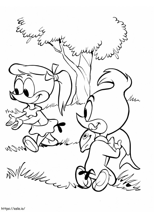 Woodpecker And Friend Going Fishing coloring page