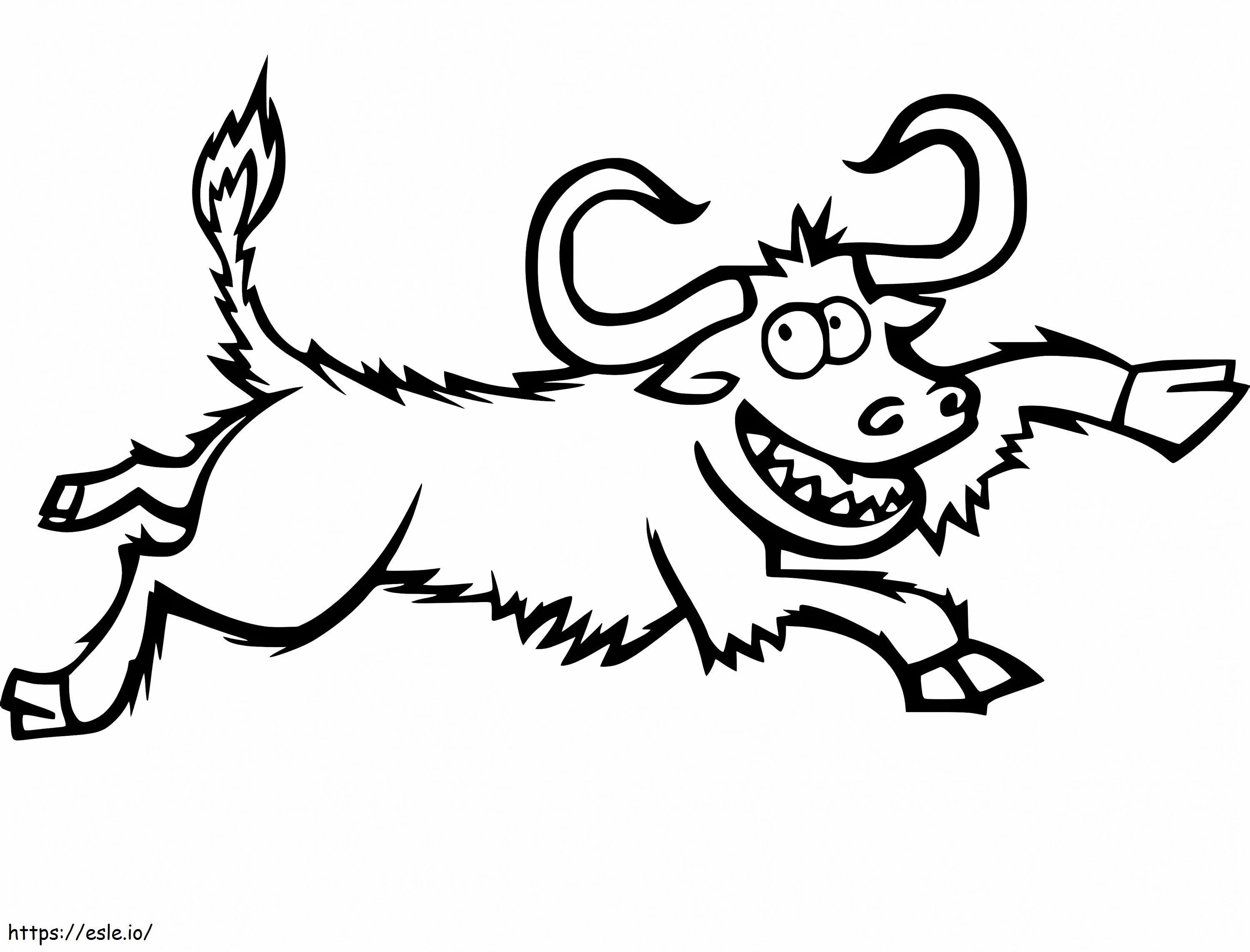 Crazy Wildebeest coloring page