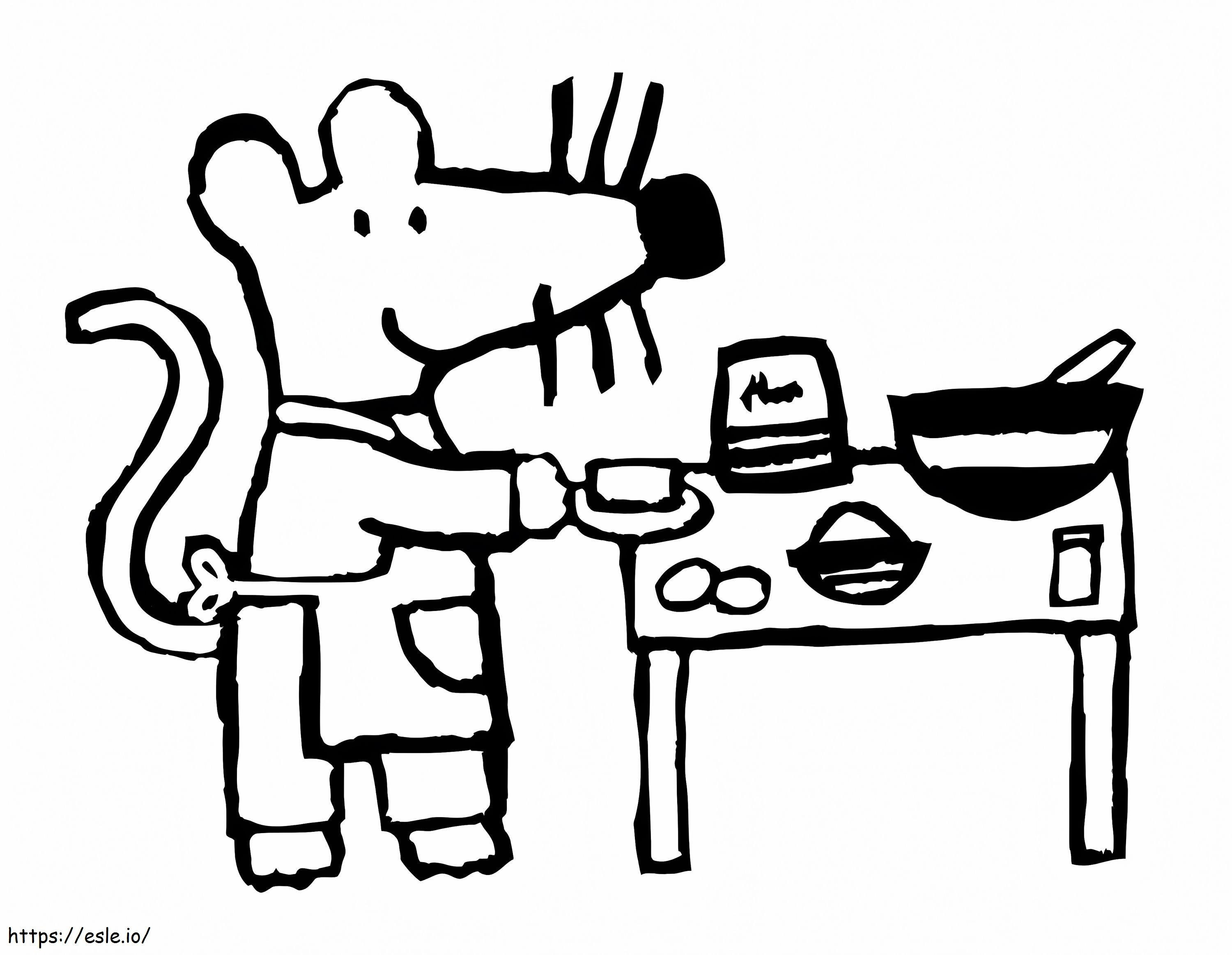 Maisy Cooking coloring page