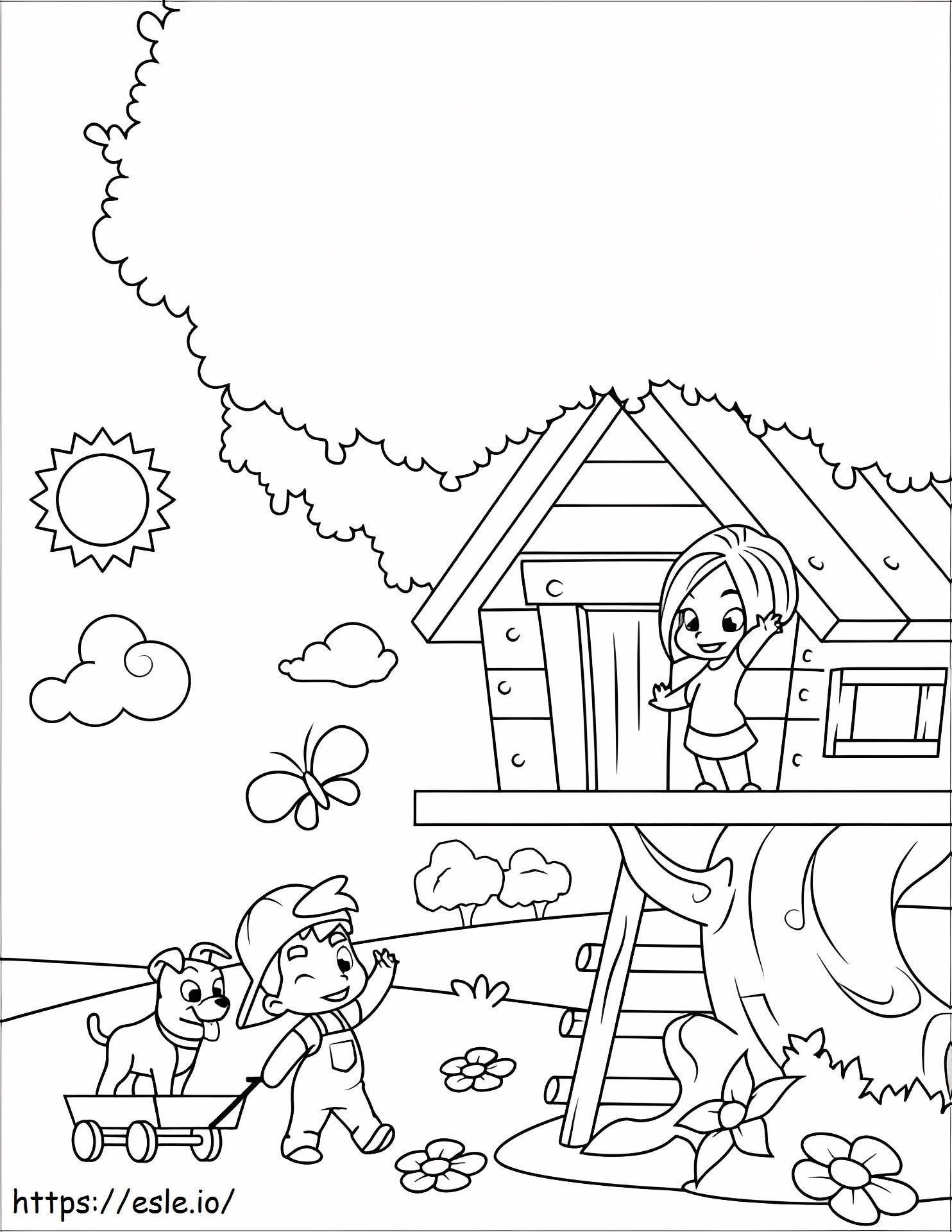 1533008910 Happy Boy And Girl A4 coloring page