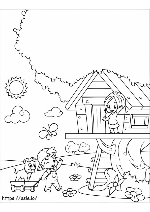 1533008910 Happy Boy And Girl A4 coloring page