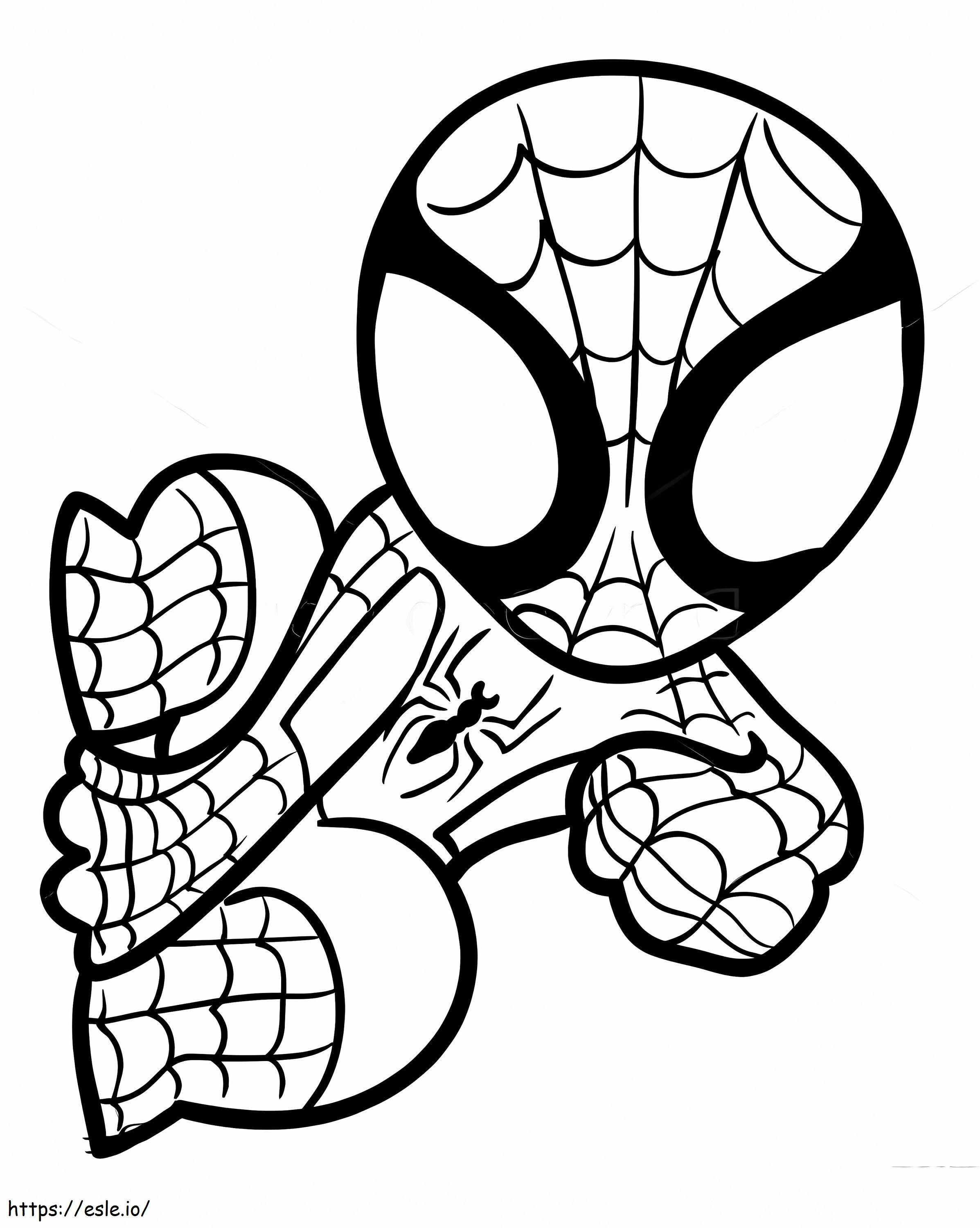 Kleine Spiderman kleurplaat kleurplaat