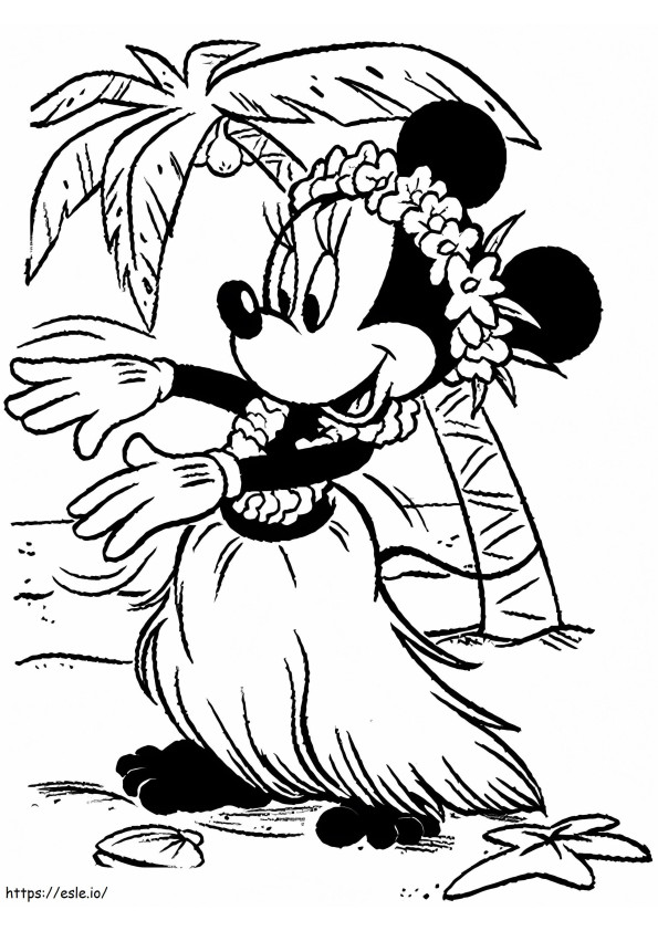 Coloriage Minnie Mouse Danse à imprimer dessin