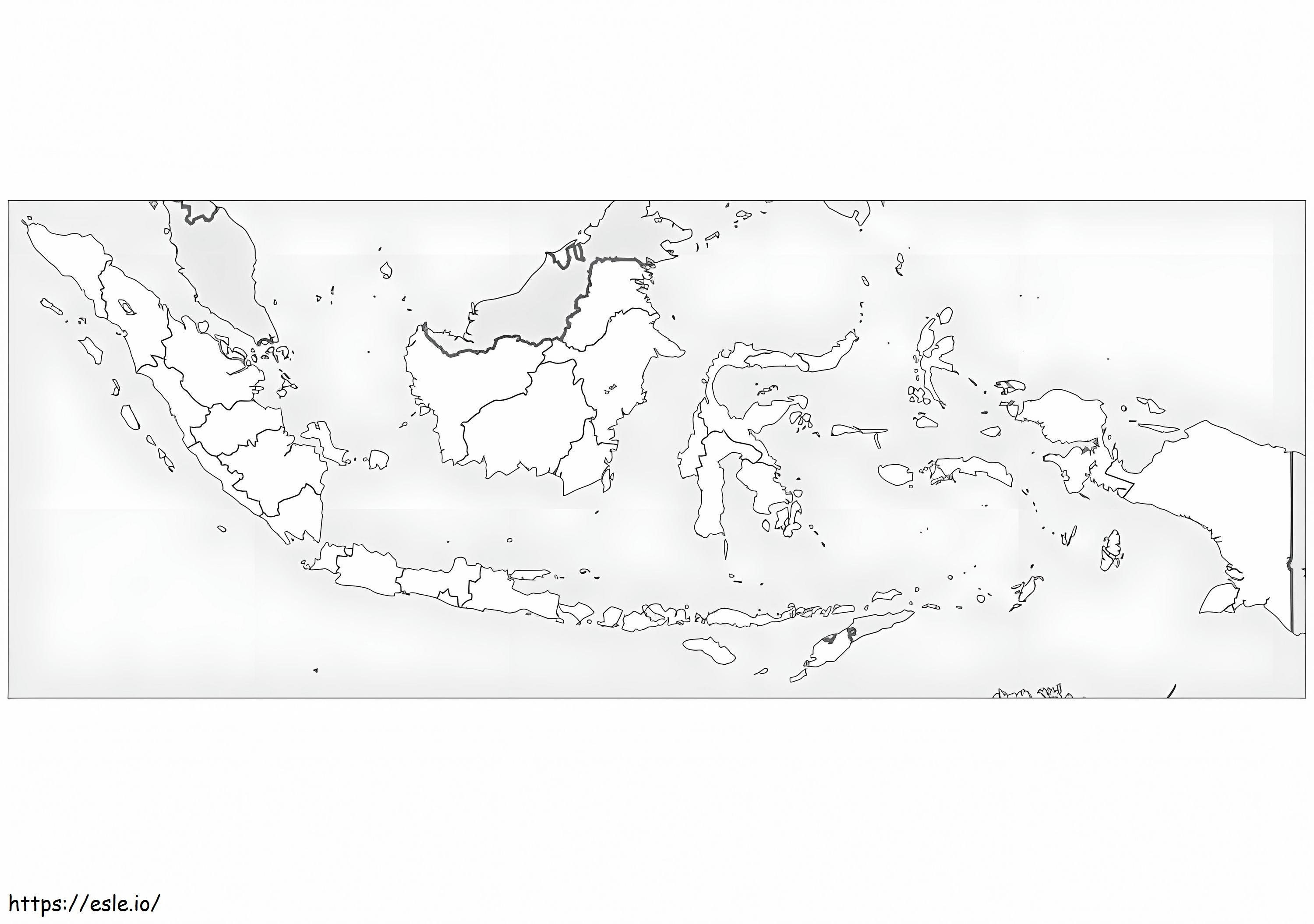 Kaart van Indonesië kleurplaat kleurplaat