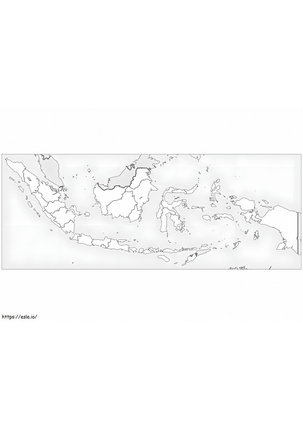Mapa Indonezji kolorowanka