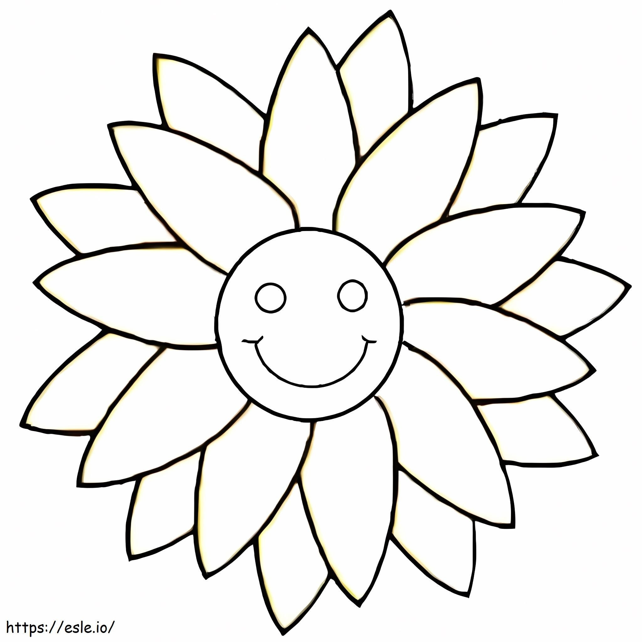 Flower Smiley Face coloring page