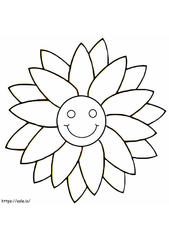 Coloriage Visage souriant de fleur à imprimer dessin