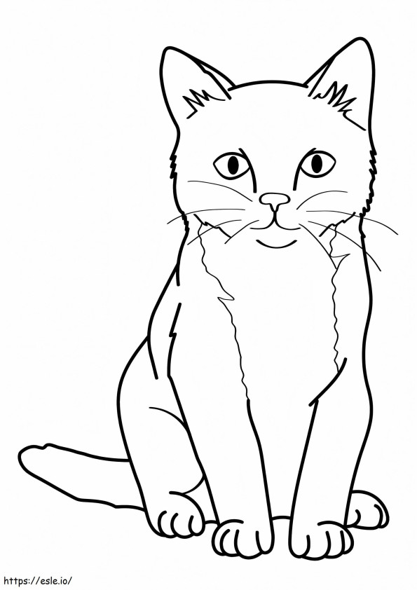 基本的な猫 ぬりえ - 塗り絵
