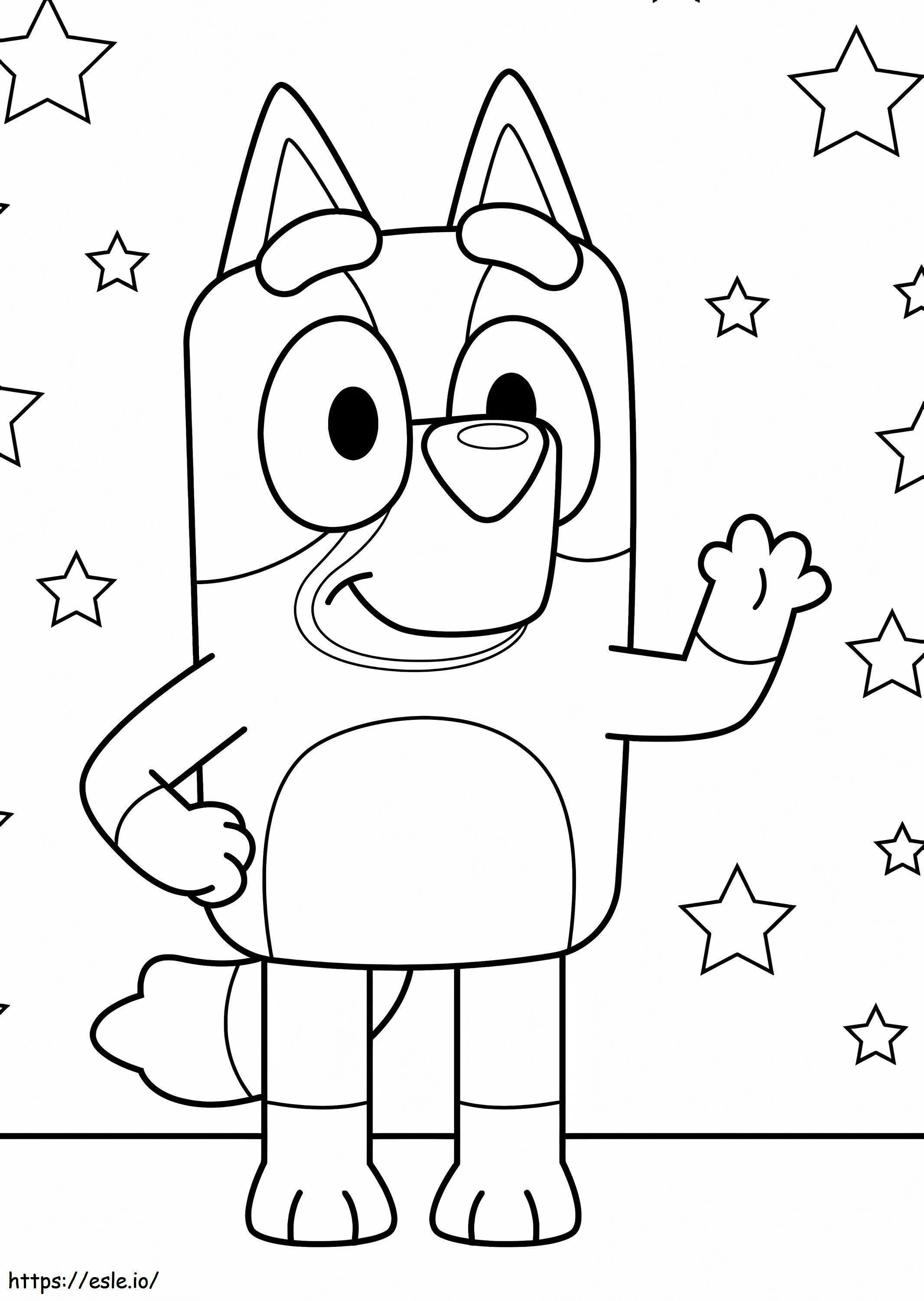 Friendly Bluey coloring page