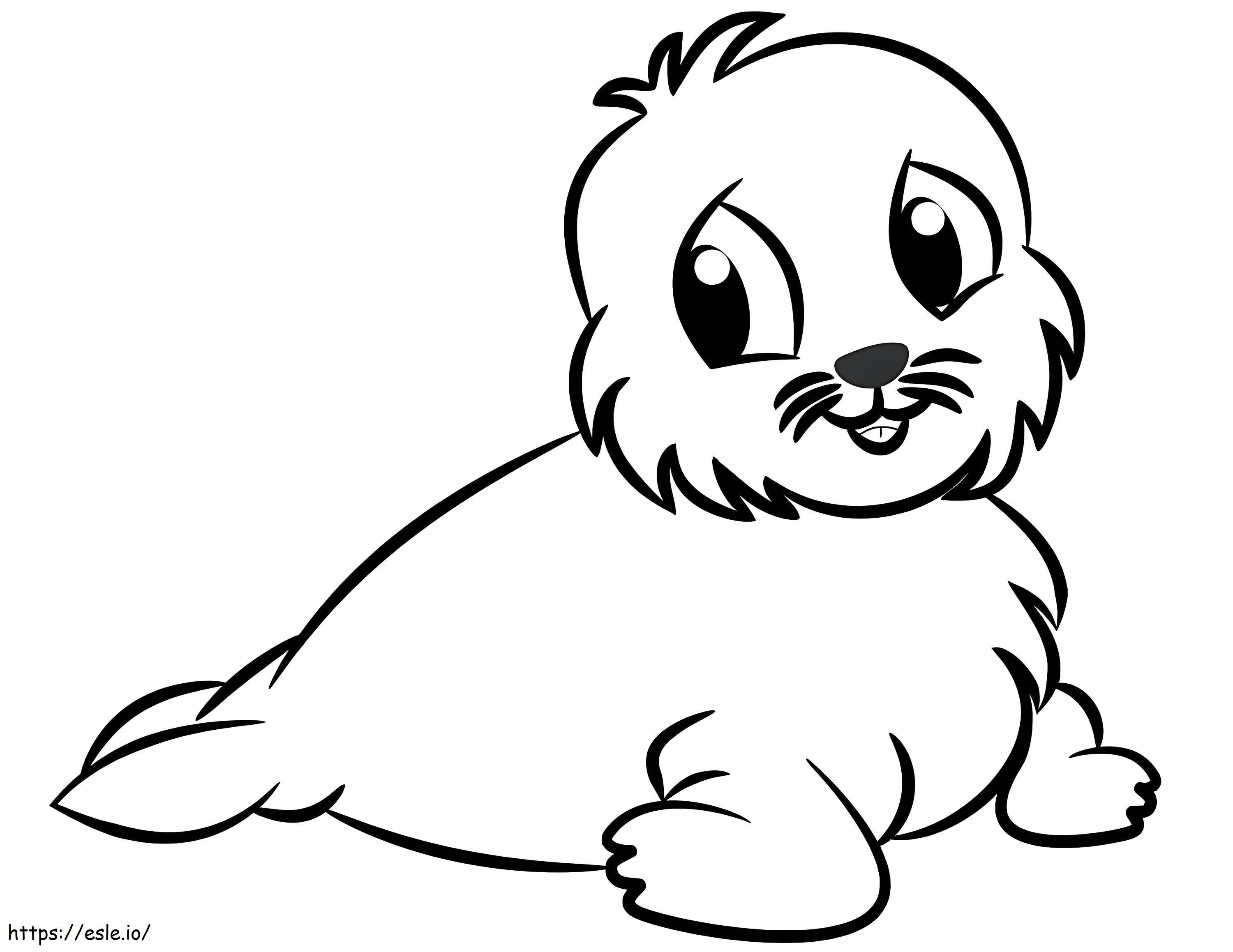 Pequeno Leão Marinho para colorir