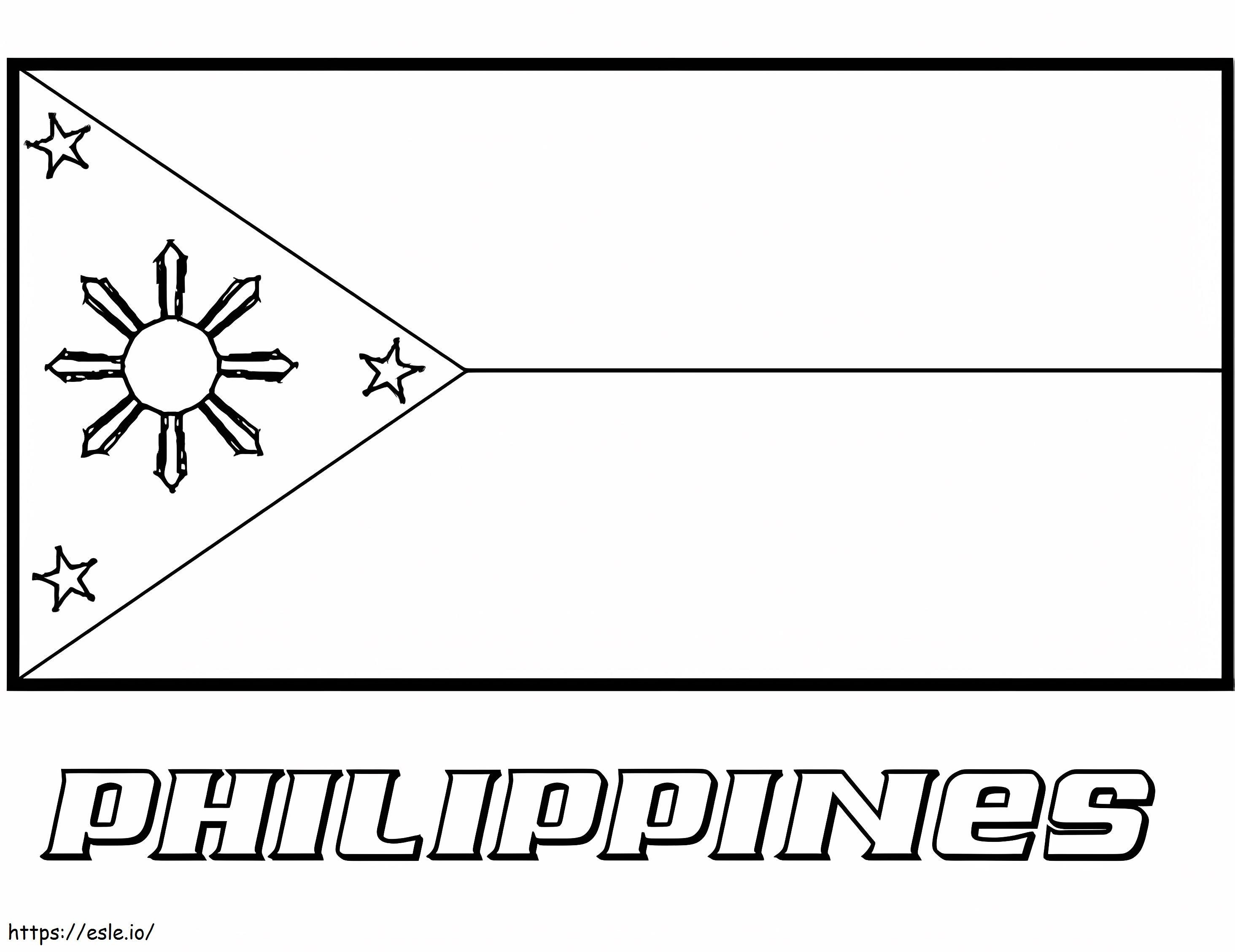 Coloriage Drapeau des Philippines à imprimer dessin