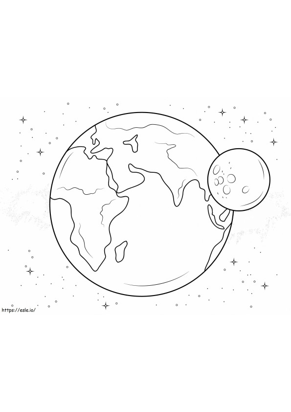 Coloriage 1577240962 Terre et Lune à imprimer dessin