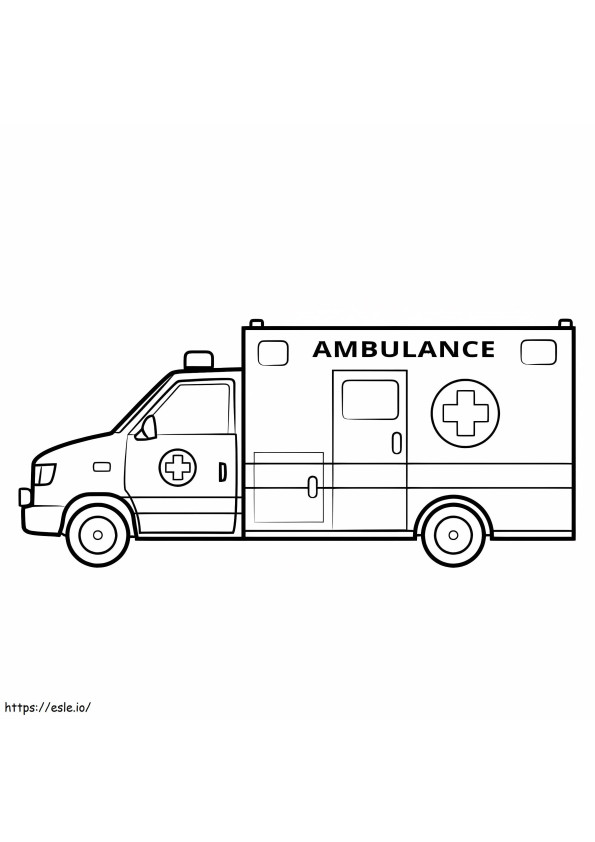 基本的な救急車 ぬりえ - 塗り絵