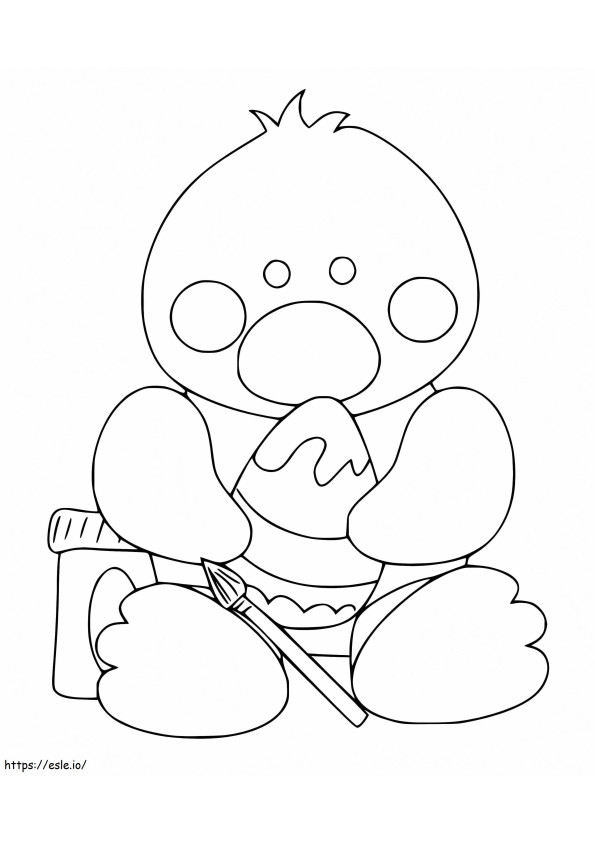 Simple Easter Chick coloring page