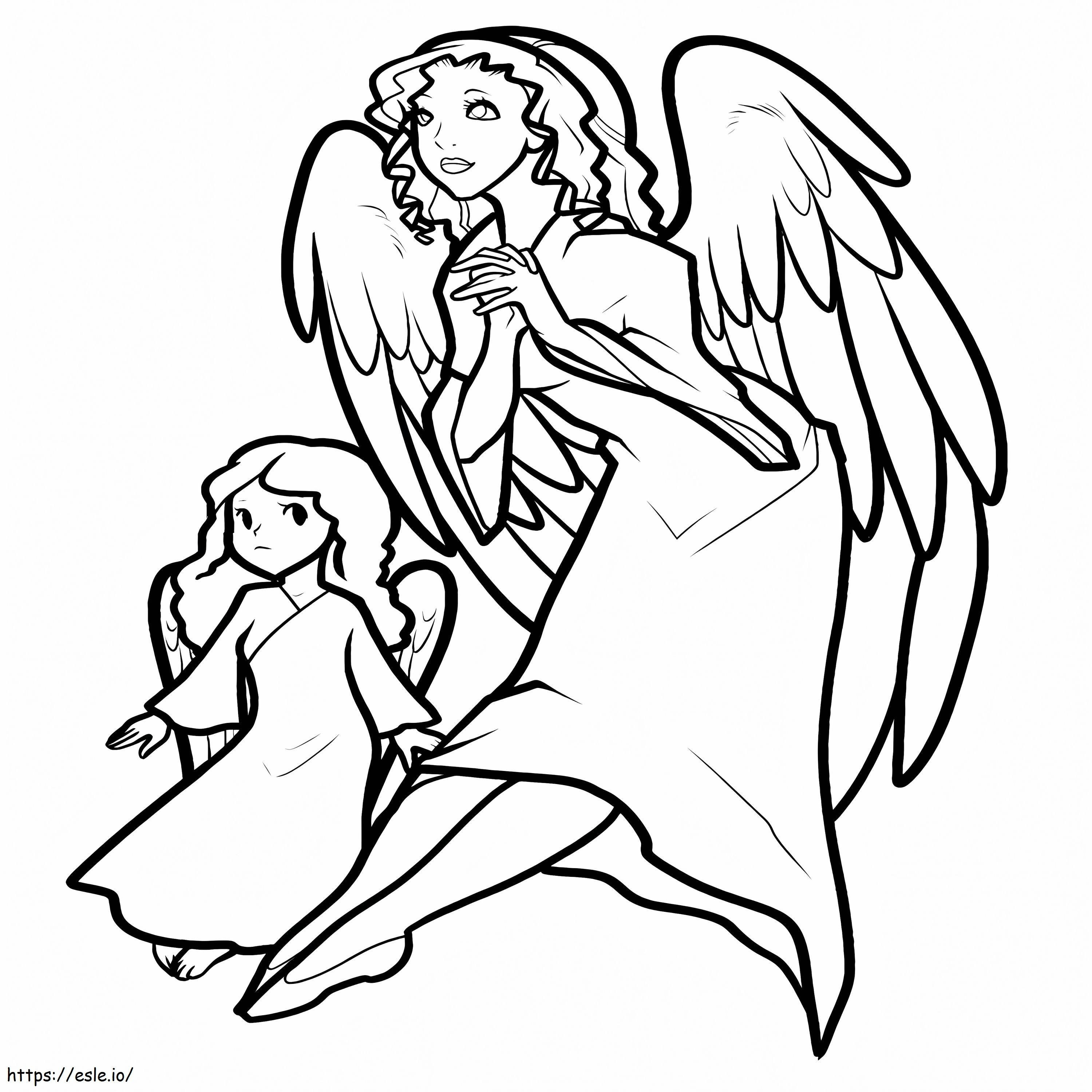 天使たち ぬりえ - 塗り絵