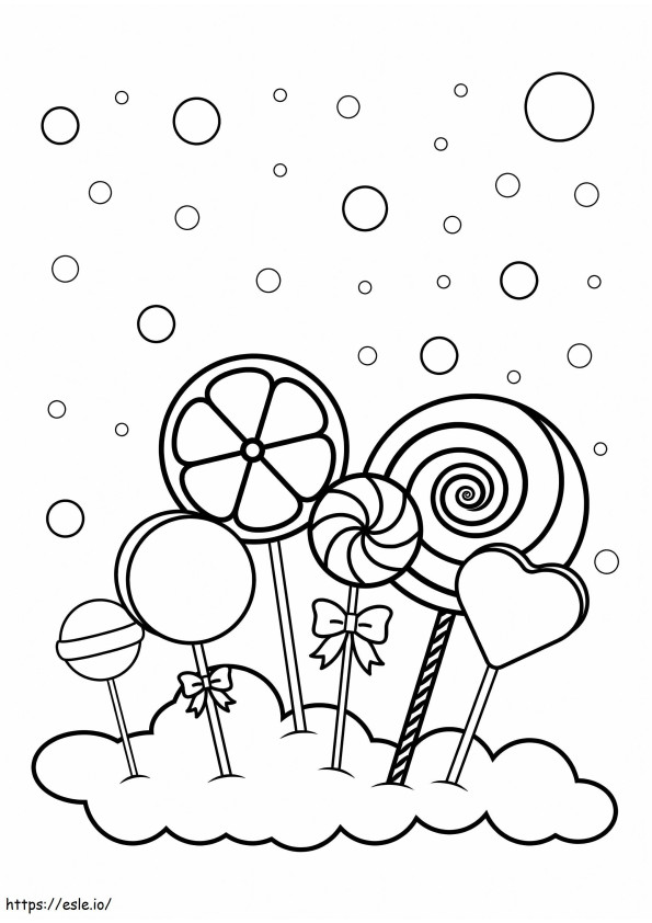 Lollipops In The Cloud coloring page