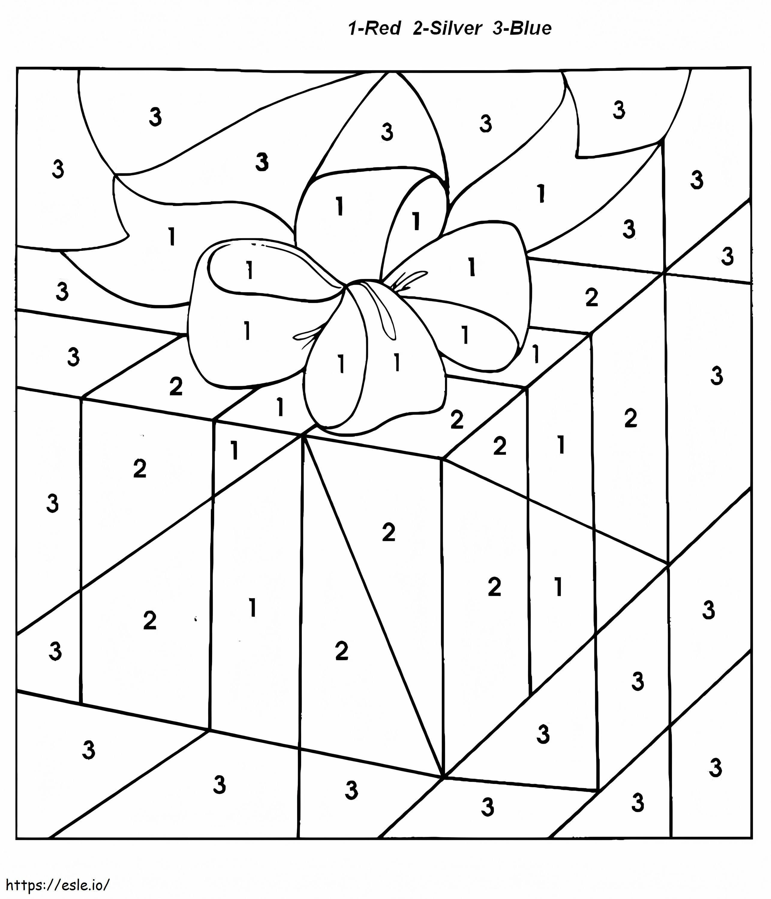 Christmas Gift Color By Number coloring page
