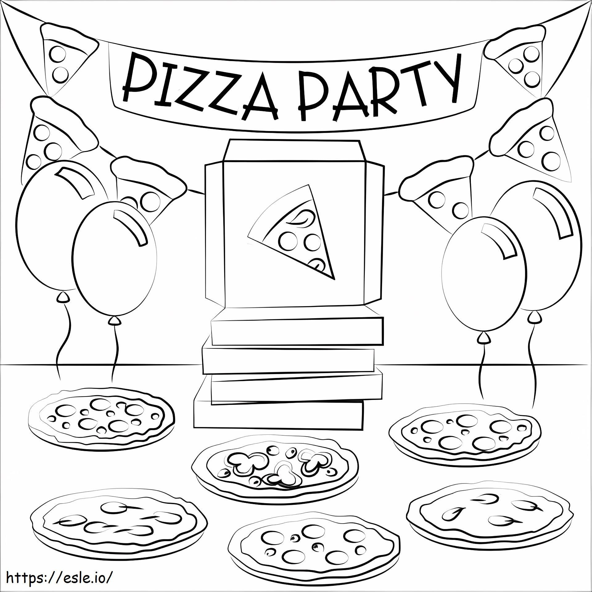 Impreza z pizzą kolorowanka