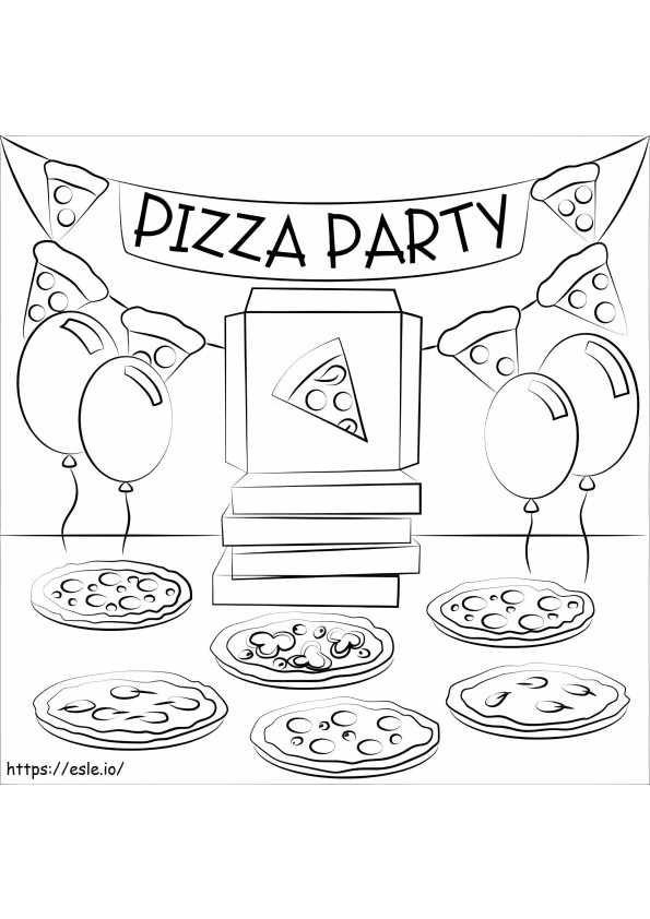Impreza z pizzą kolorowanka