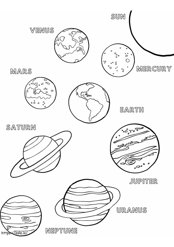 Simple Planet coloring page