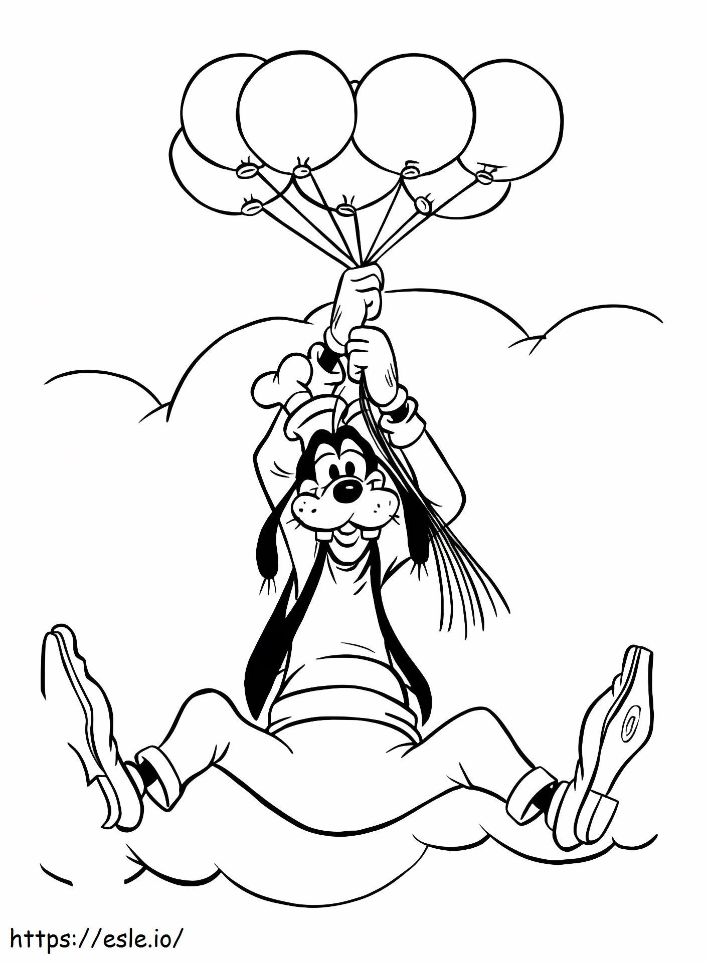1532918892 Goofy Flying By Balloons A4 coloring page
