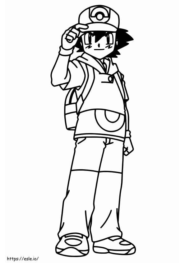 Ash Ketchum Is Cool coloring page