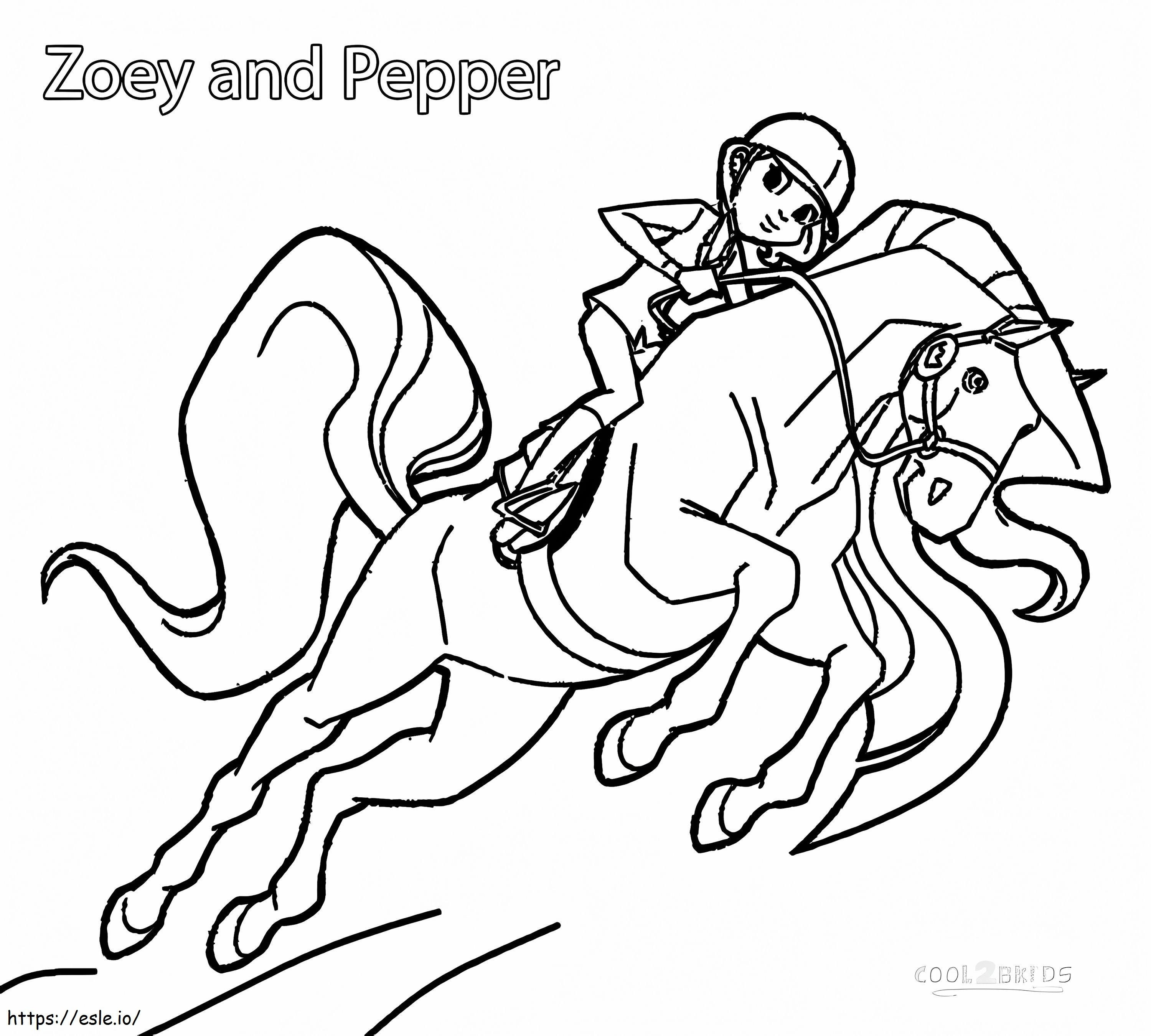 Zoey și Pepper din Horseland de colorat