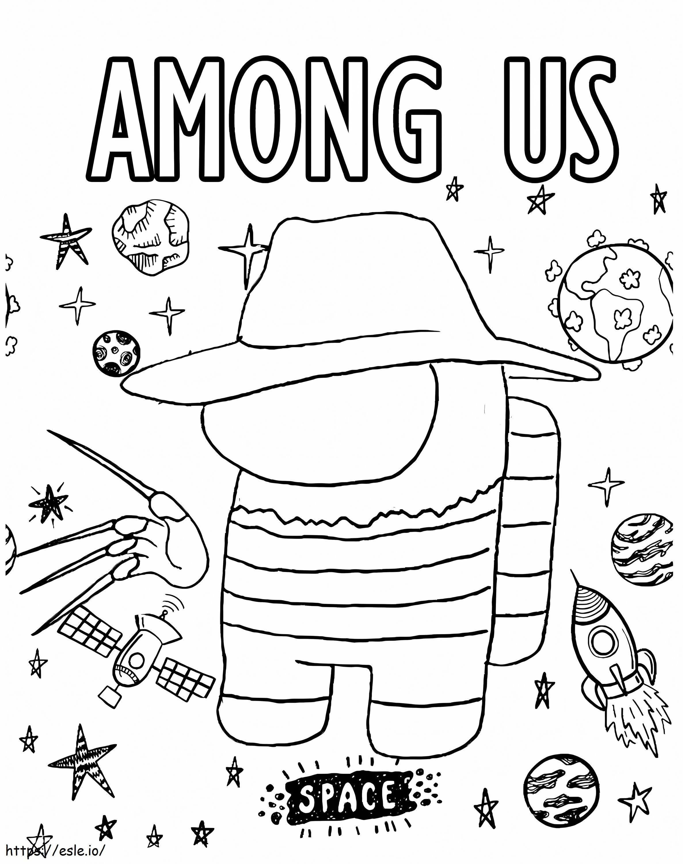Among Us Freddy Krueger 1 coloring page