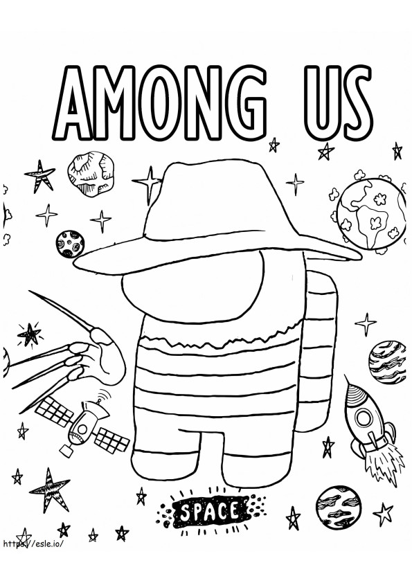 Among Us Freddy Krueger 1 coloring page