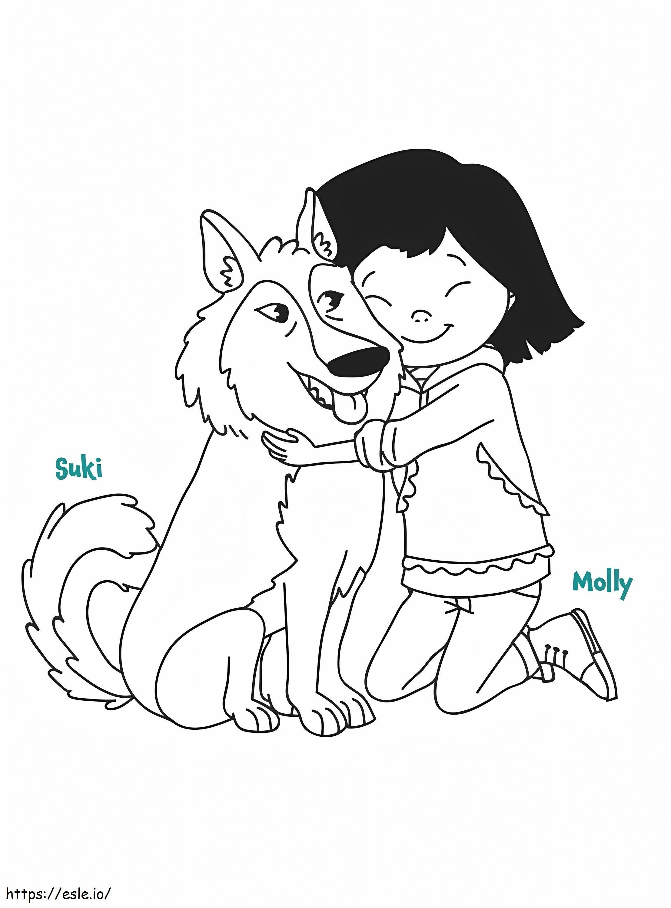 Molly e Suki de Molly de Denali para colorir