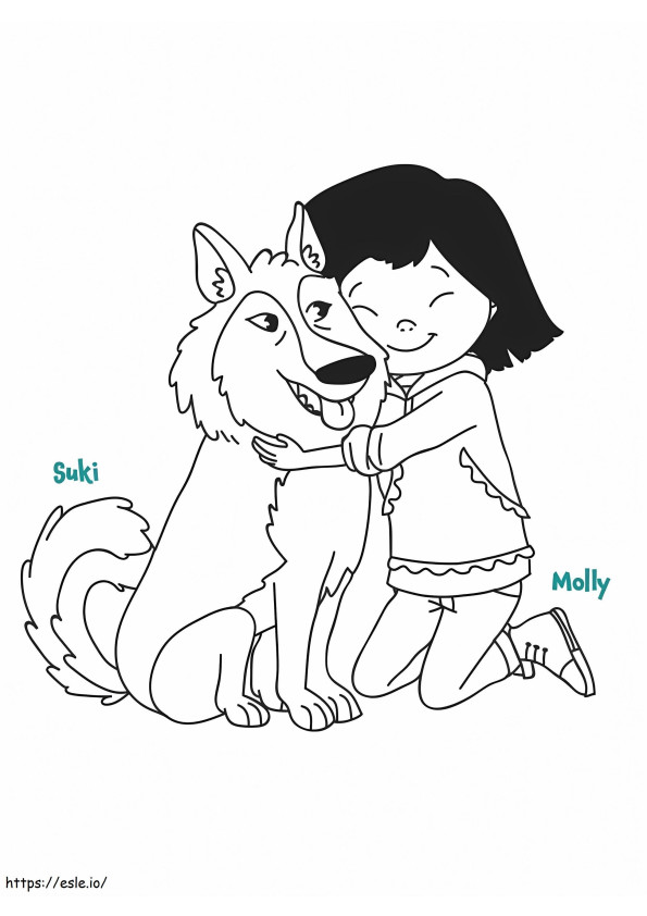 Molly And Suki From Molly Of Denali coloring page