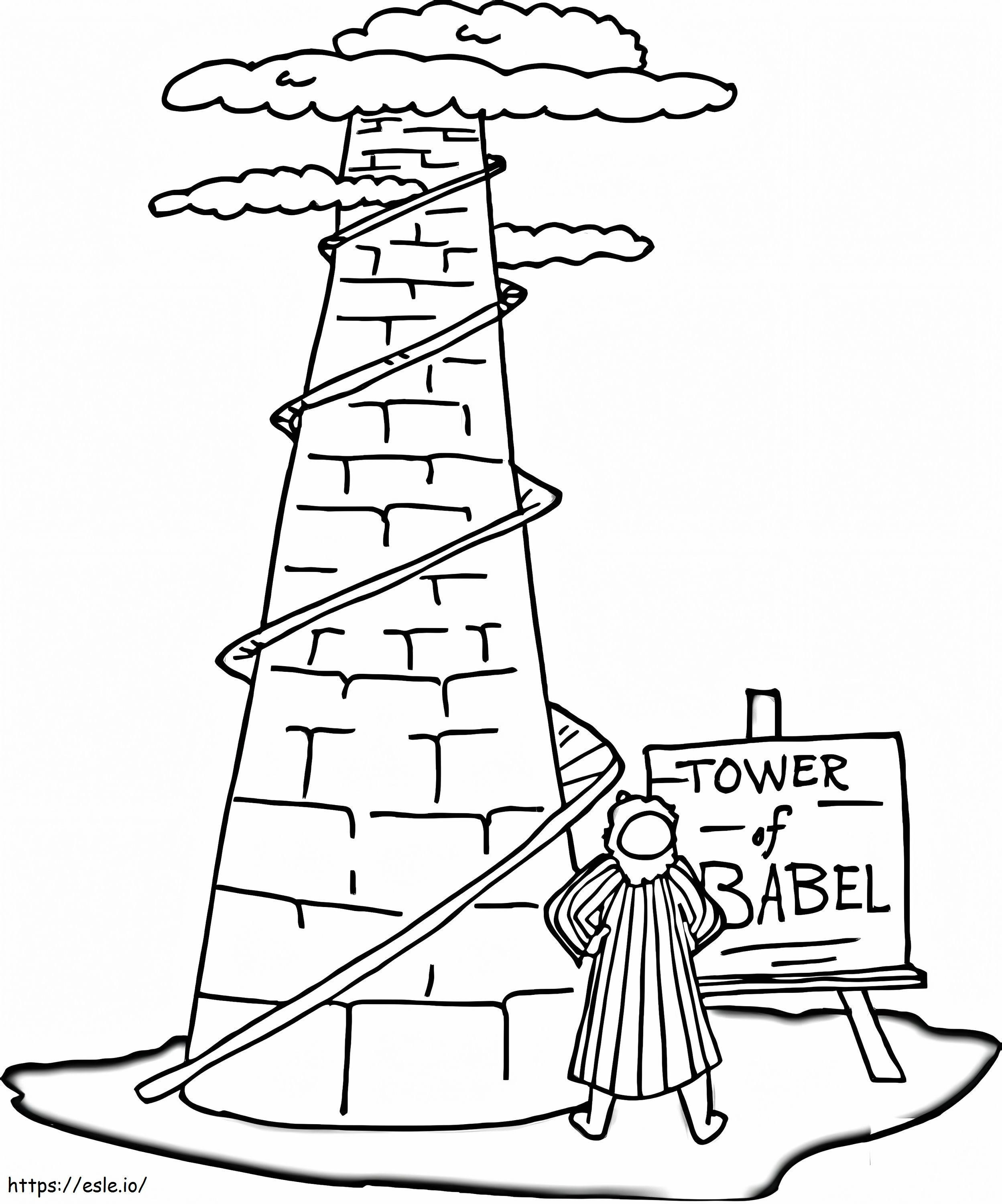 Wieża Babel kolorowanka