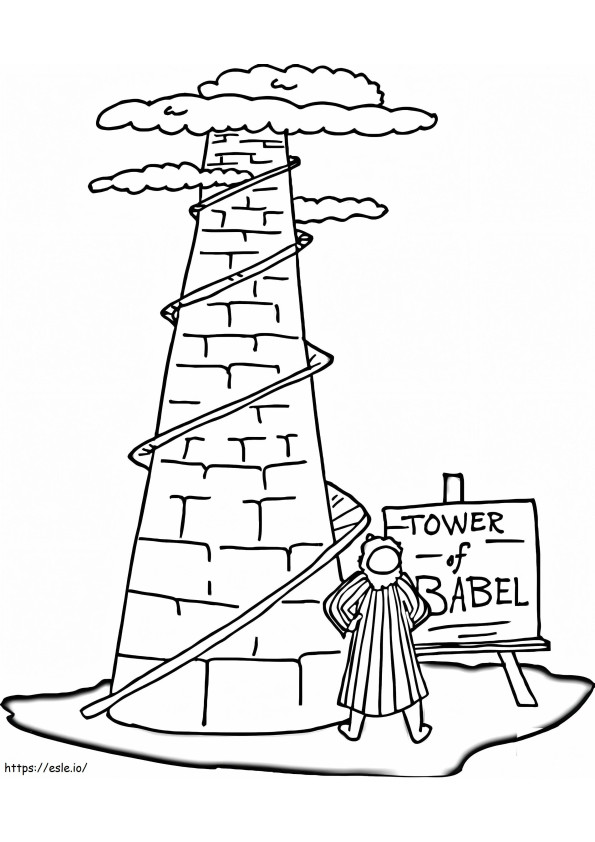 Torre de Babel para colorear