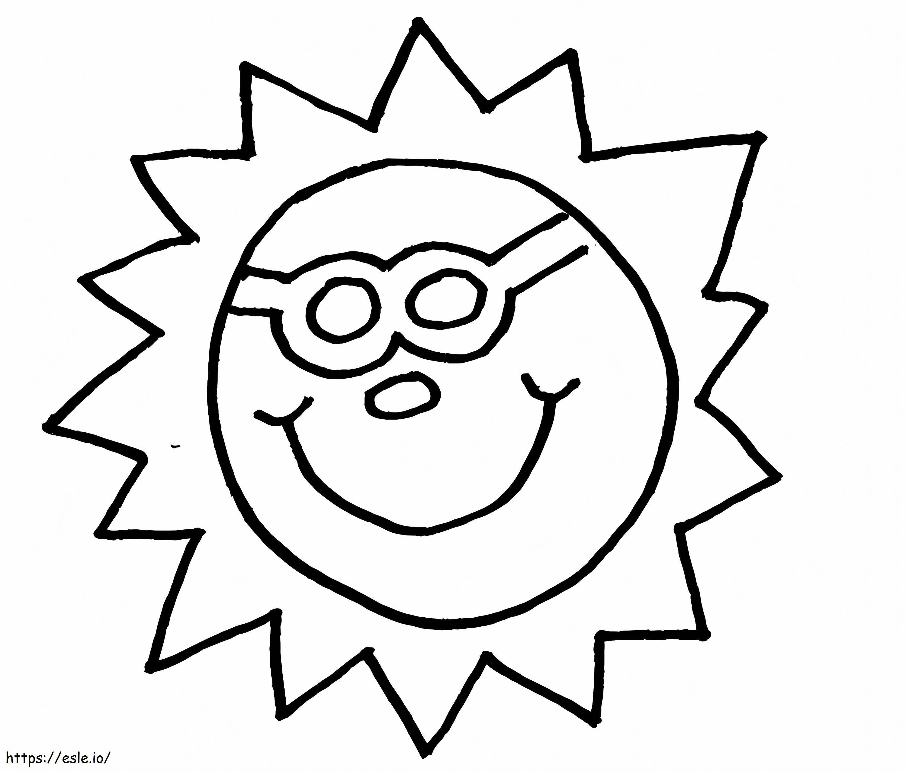 印刷可能な夏の太陽 ぬりえ - 塗り絵