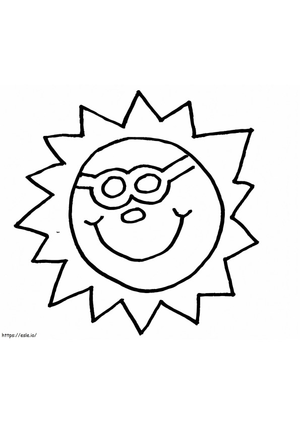 Printable Summer Sun coloring page