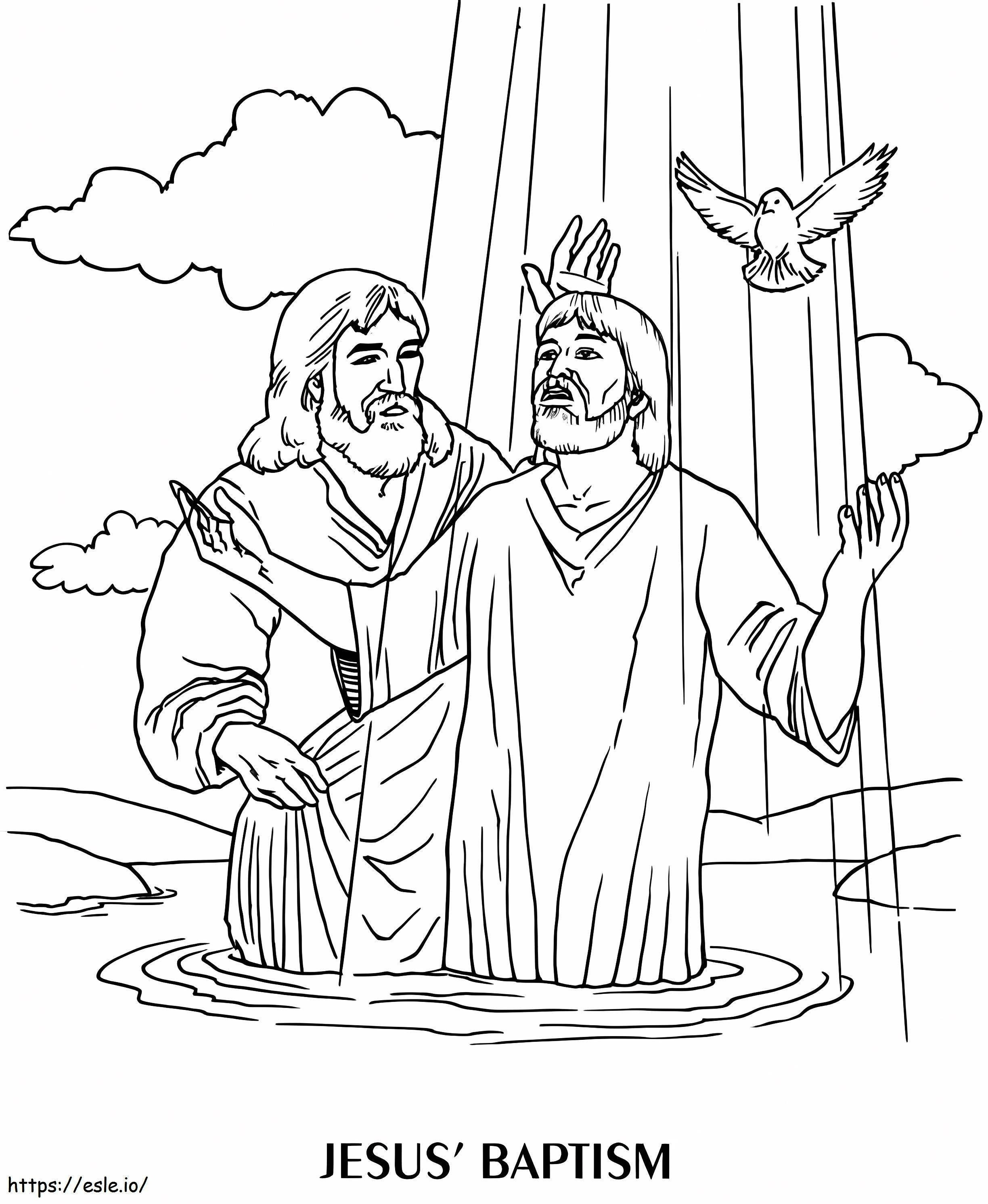 Coloriage Le baptême de Jésus à imprimer dessin