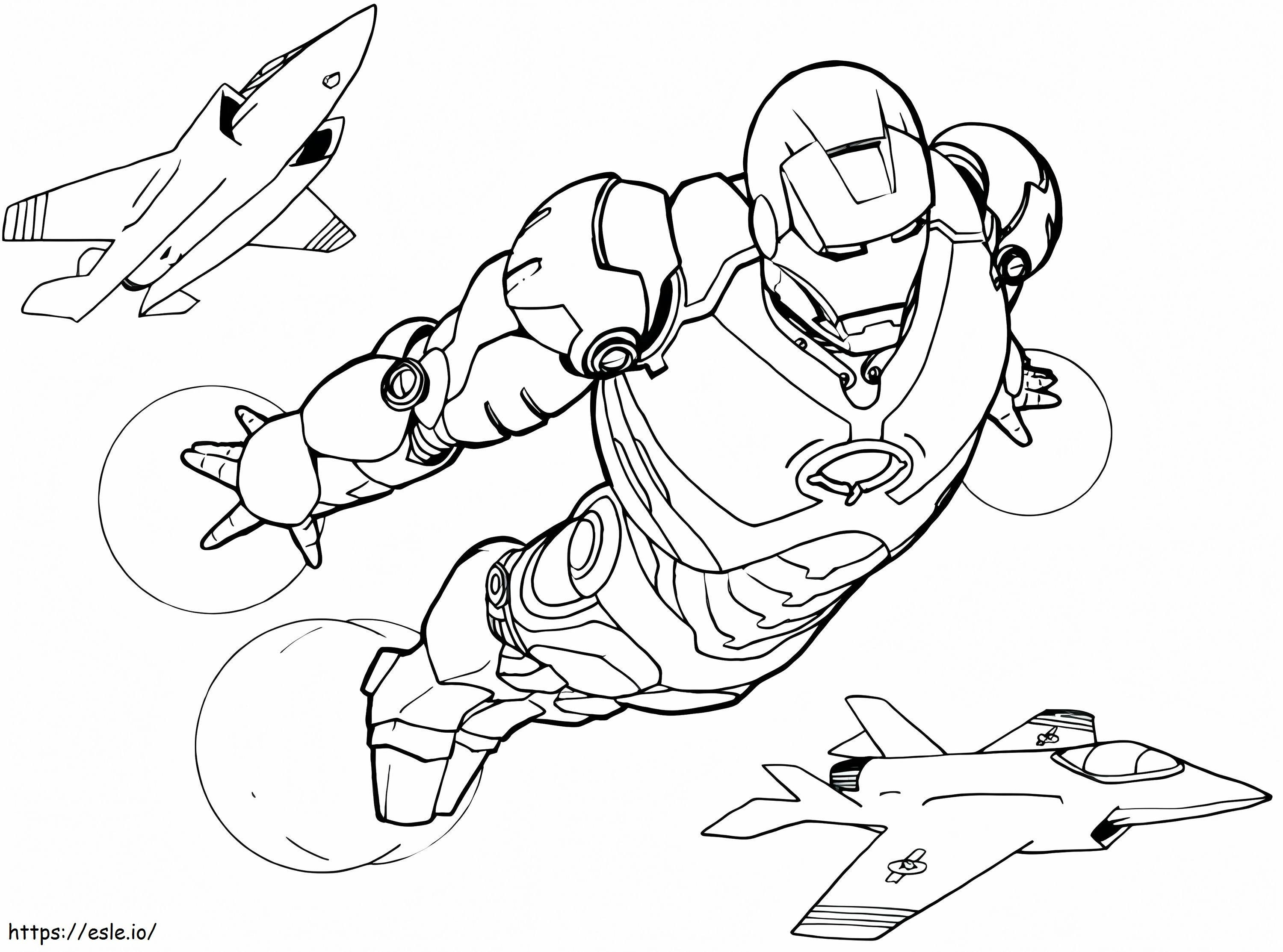 Iron Man And Jets coloring page