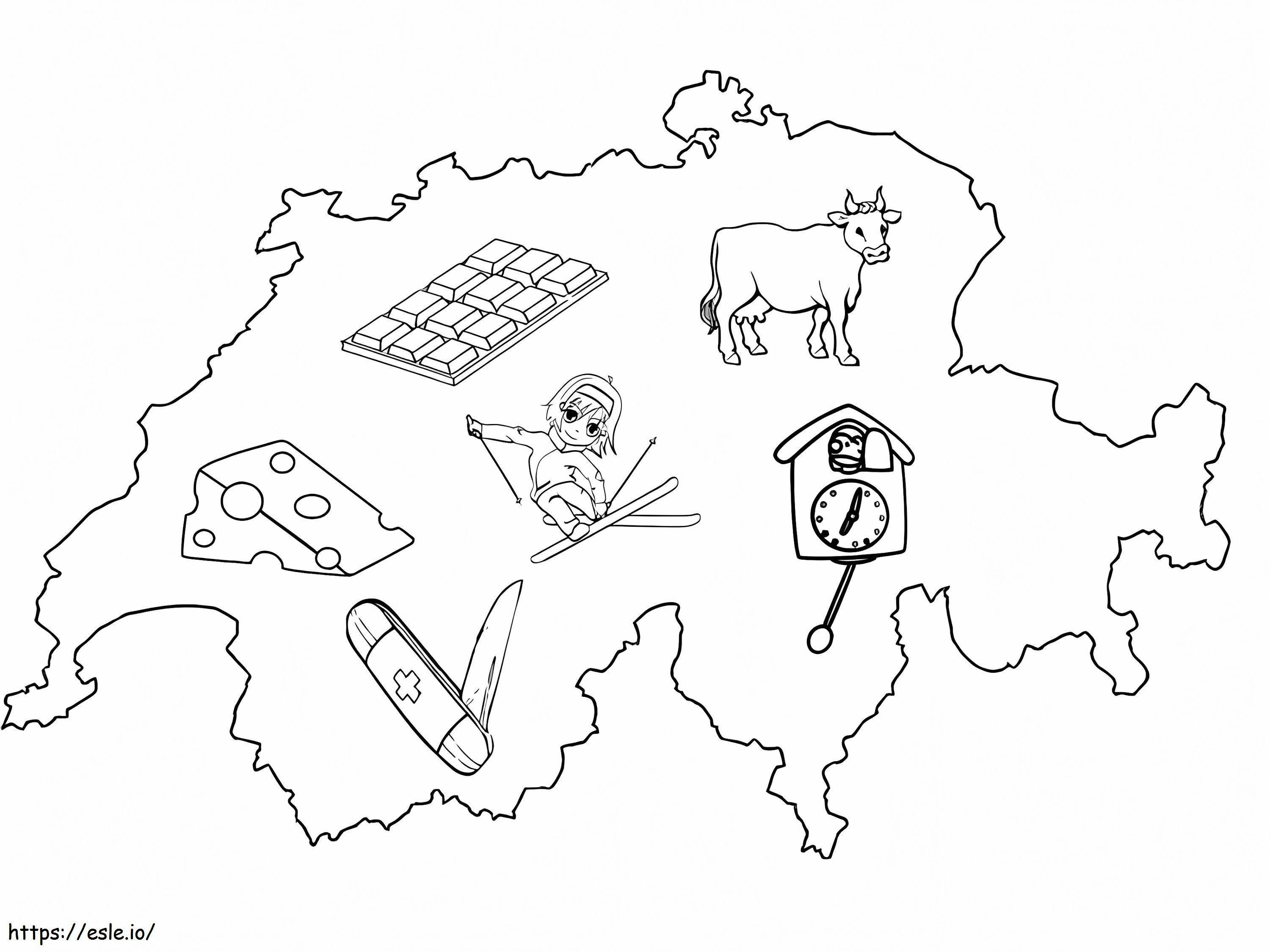 Printable Switzerland coloring page