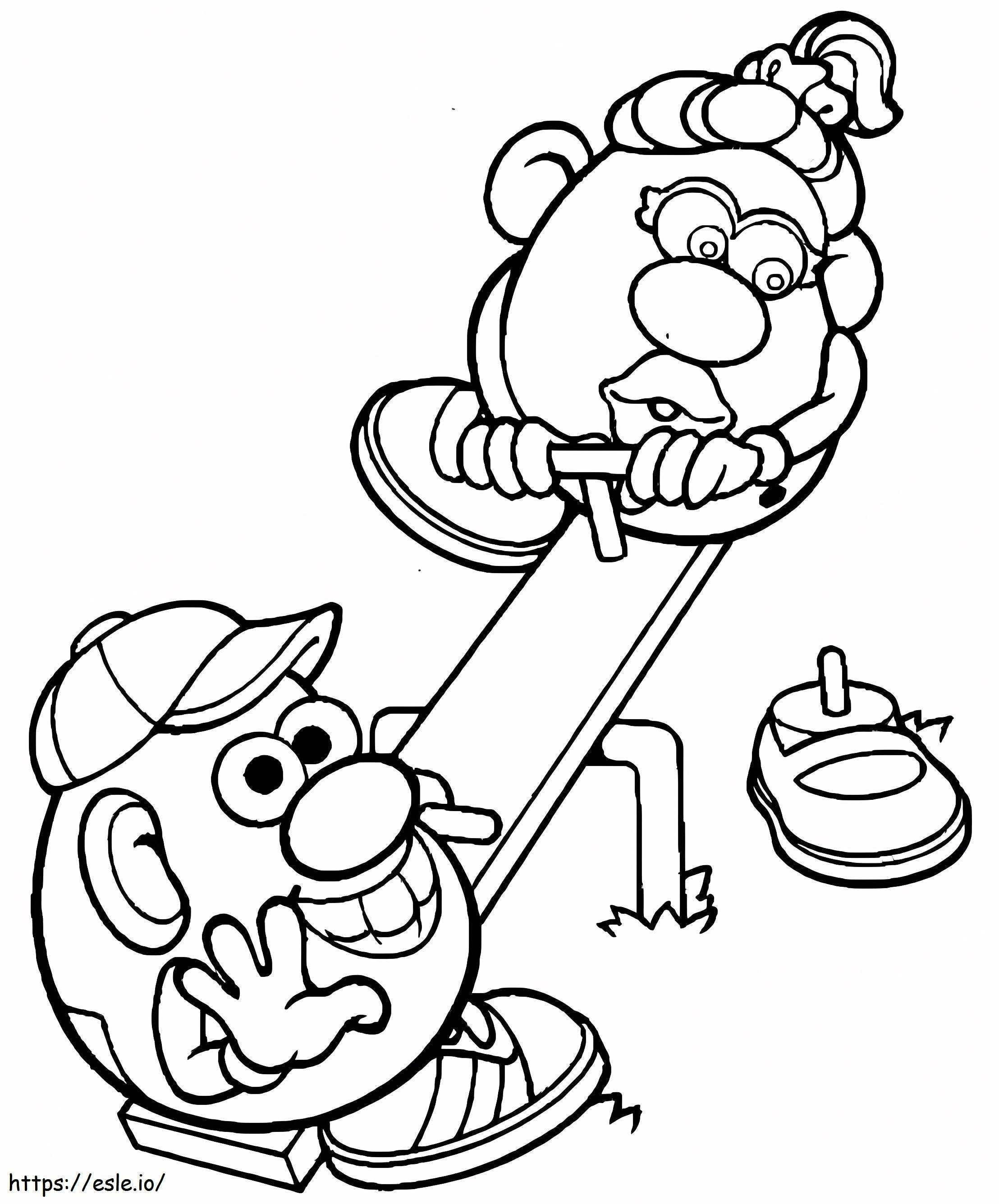 Mrs. And Mr. Potato Head coloring page