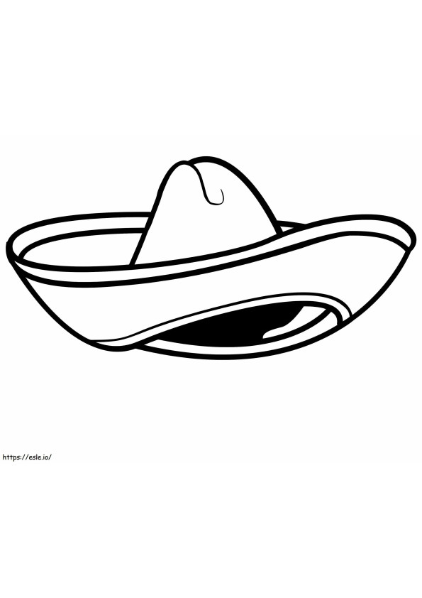 Sombrero Mexicano Sencillo para colorear