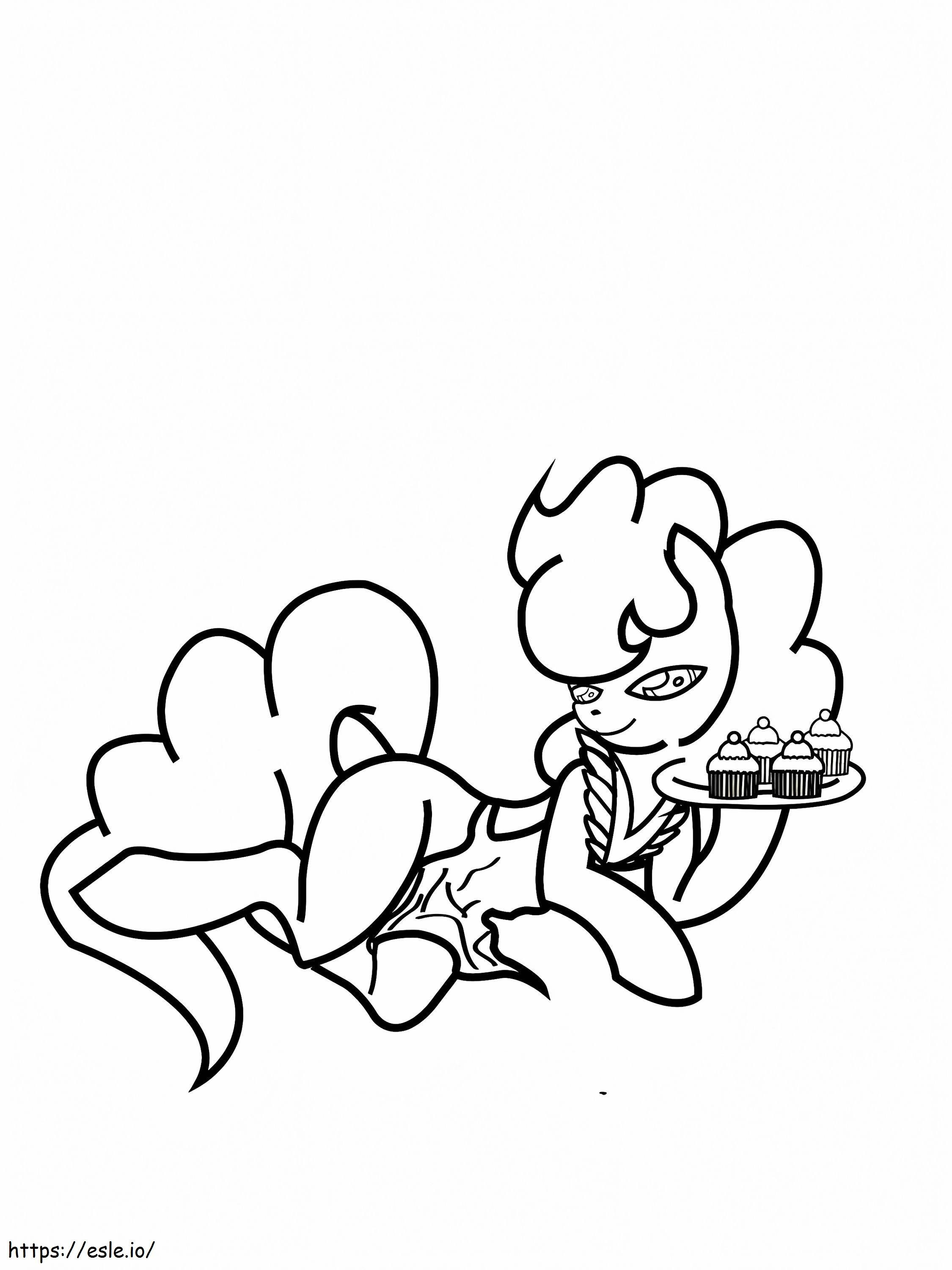 Kue Nyonya Little Pony Saya Dengan Cupcakes Gambar Mewarnai
