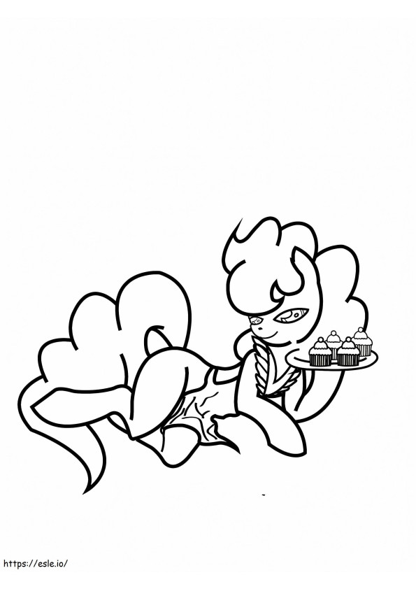My Little Pony mevrouw taart met cupcakes kleurplaat