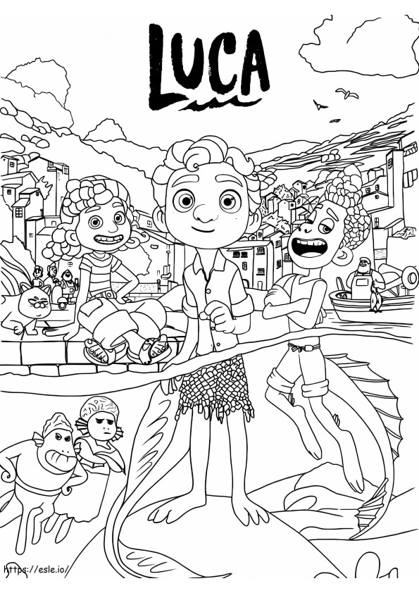Characters From Luca 1 coloring page