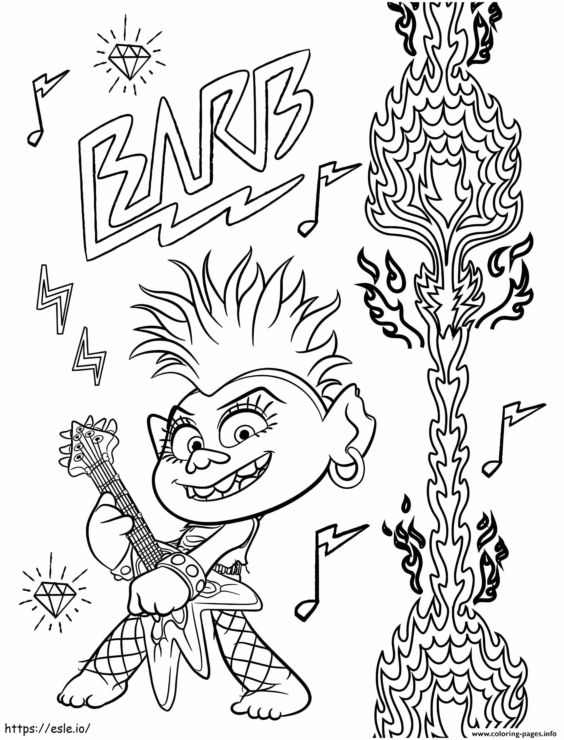 Queen Barb Trolls coloring page