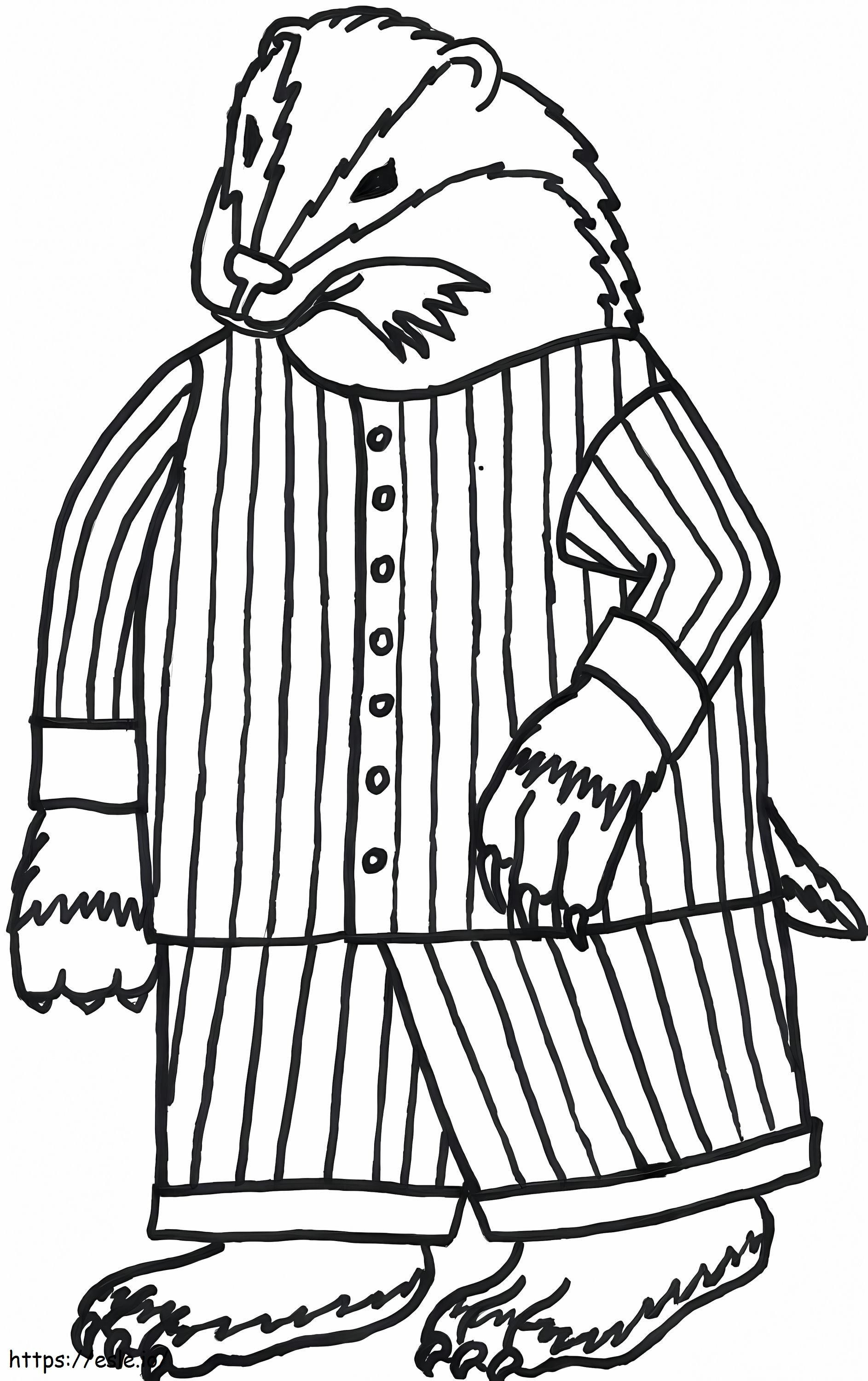 Badger With Pajamas coloring page