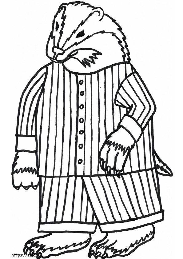 Badger With Pajamas coloring page